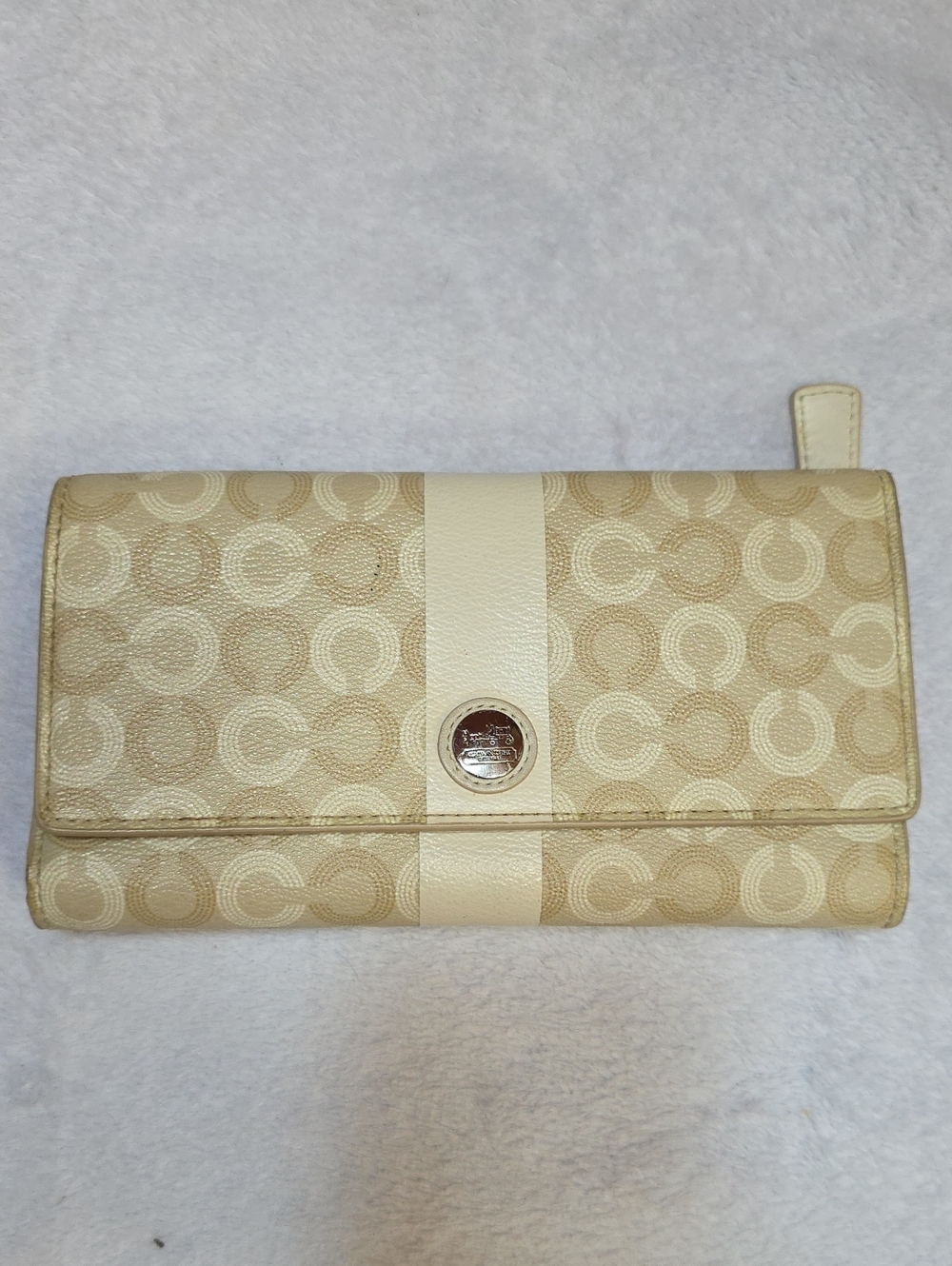 Coach Cream Patterned Women's Wallet Clutch